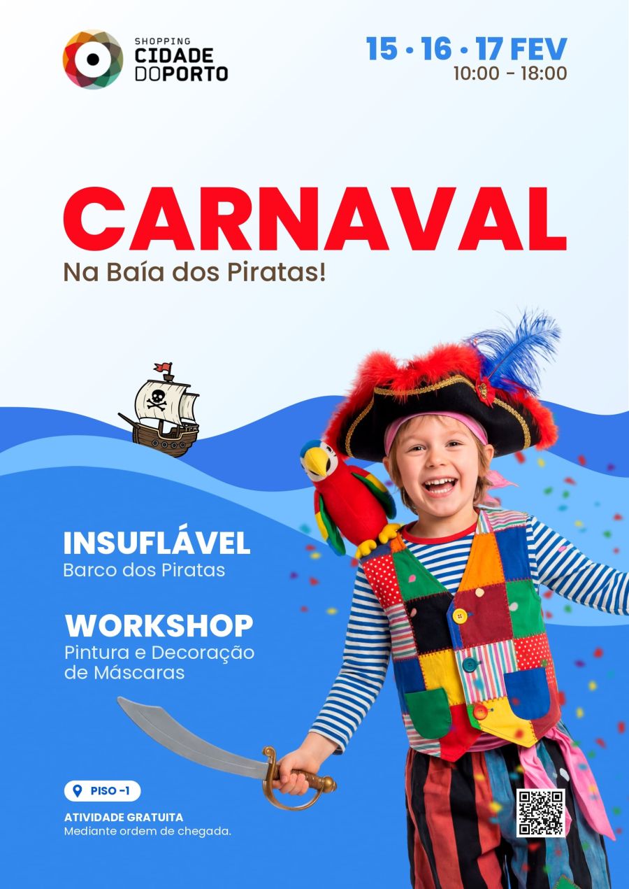 Carnaval na “Baía dos Piratas” anima o Shopping Cidade do Porto