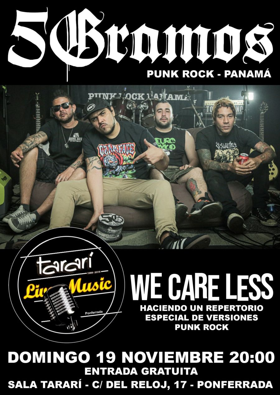 Concierto | 5 Gramos + We Care Less (Punk Rock)