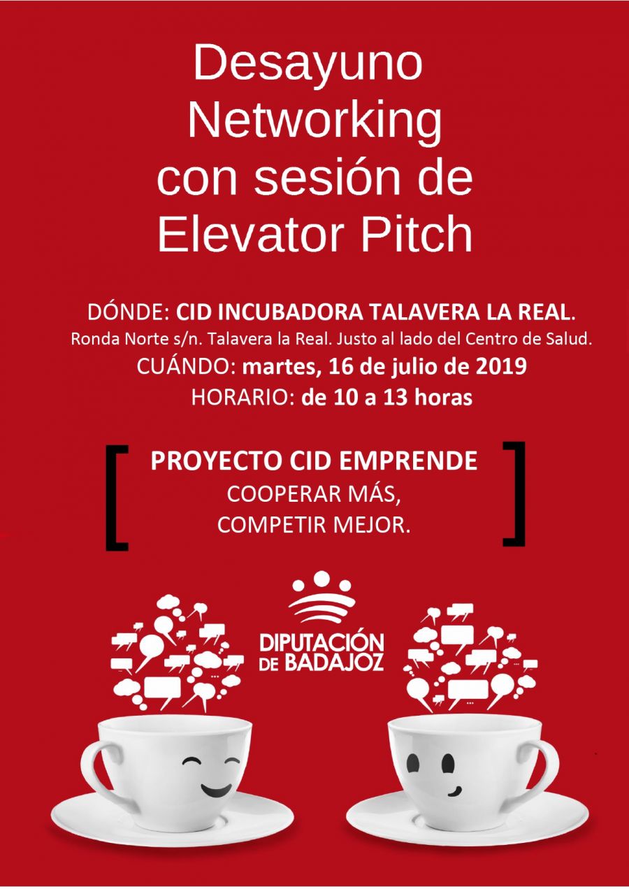 DESAYUNO NETWORKING CON SESIÓN DE ELEVATOR PITCH