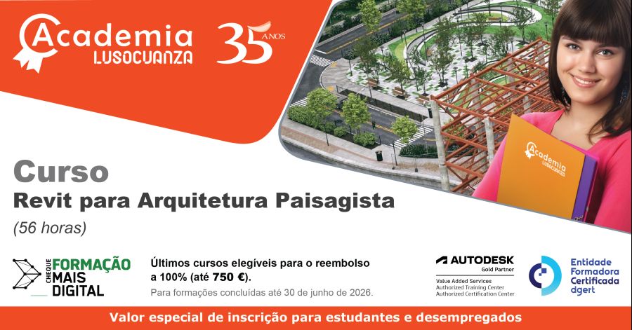 Academia Luso Cuanza - Curso de Revit para Arquitetura Paisagista
