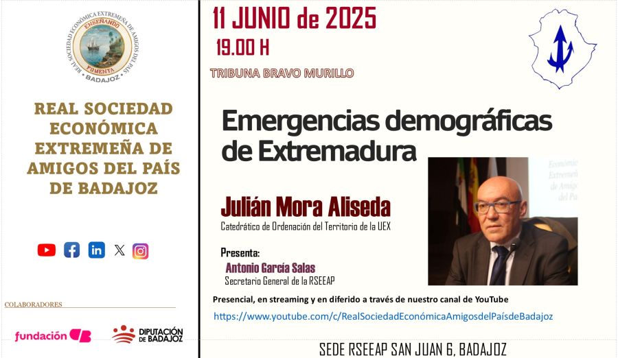 'Emergencias demográficas de Extremadura' por Julián Mora Aliseda.