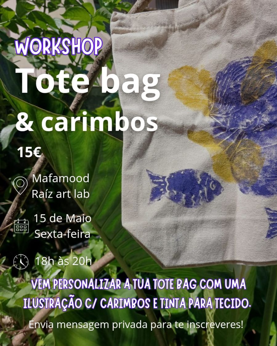 Workshop tote bag & carimbos