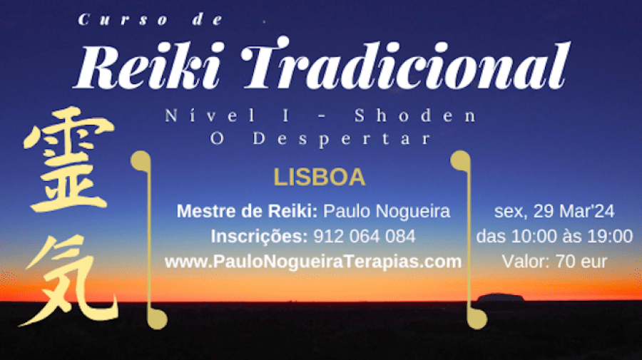 Curso de Reiki Tradicional Nível I em Lisboa em Março'24