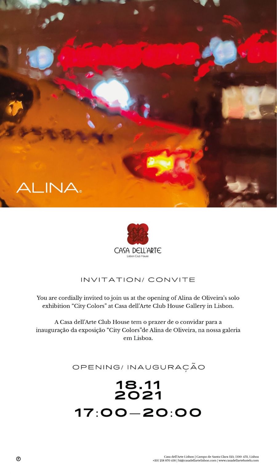 Opening exhibition | “City Colors” by Alina de Oliveira | Casa dell’Arte Gallery