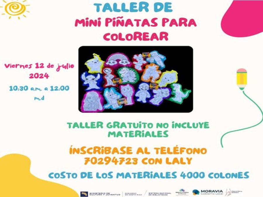 Taller de Mini Piñatas para Colorear