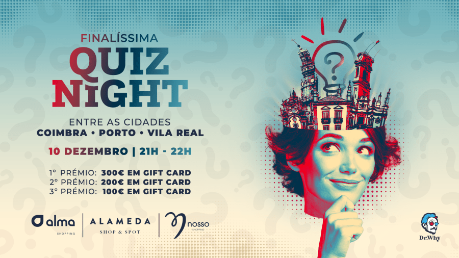 Final do Nosso Shopping Quiz Night será um duelo de conhecimento entre 3 cidades