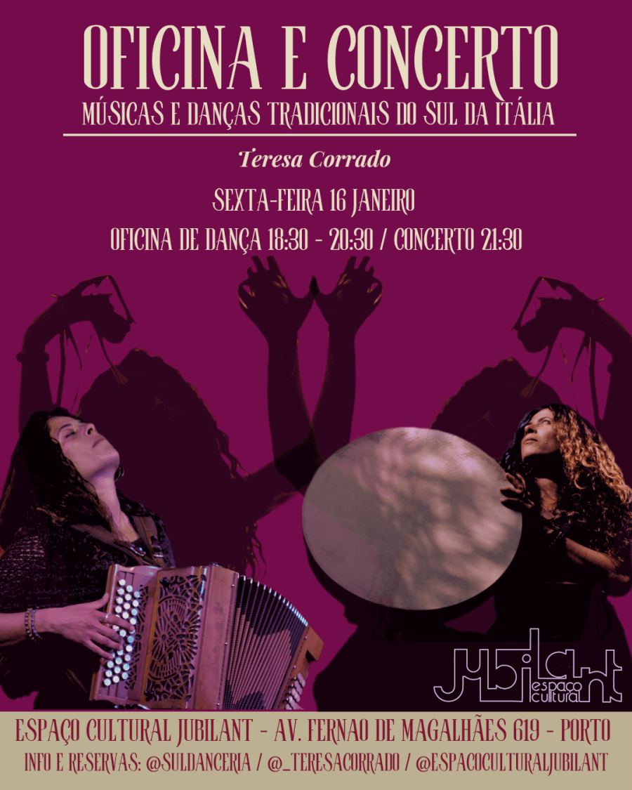 Oficina e Concerto de Músicas e Danças Tradicionais do Sul de Itália