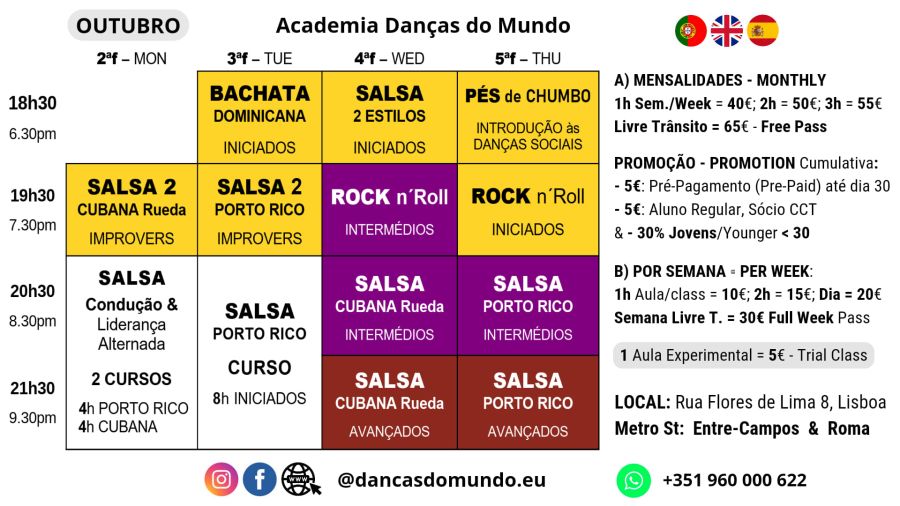 Liderar & Seguir na Salsa: 2 Cursos Intensivos sobre Condução e Alternância de Liderança 