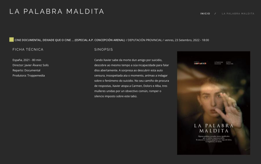LA PALABRA MALDITA | XLIV Semana de Cine de Lugo 2022