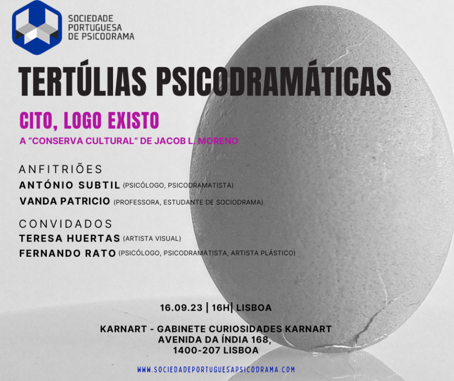 TERTÚLIAS PSICODRAMÁTICAS – Cito, Logo Existo a partir do conceito “Conserva Cultural” de Jacob Levy Moreno