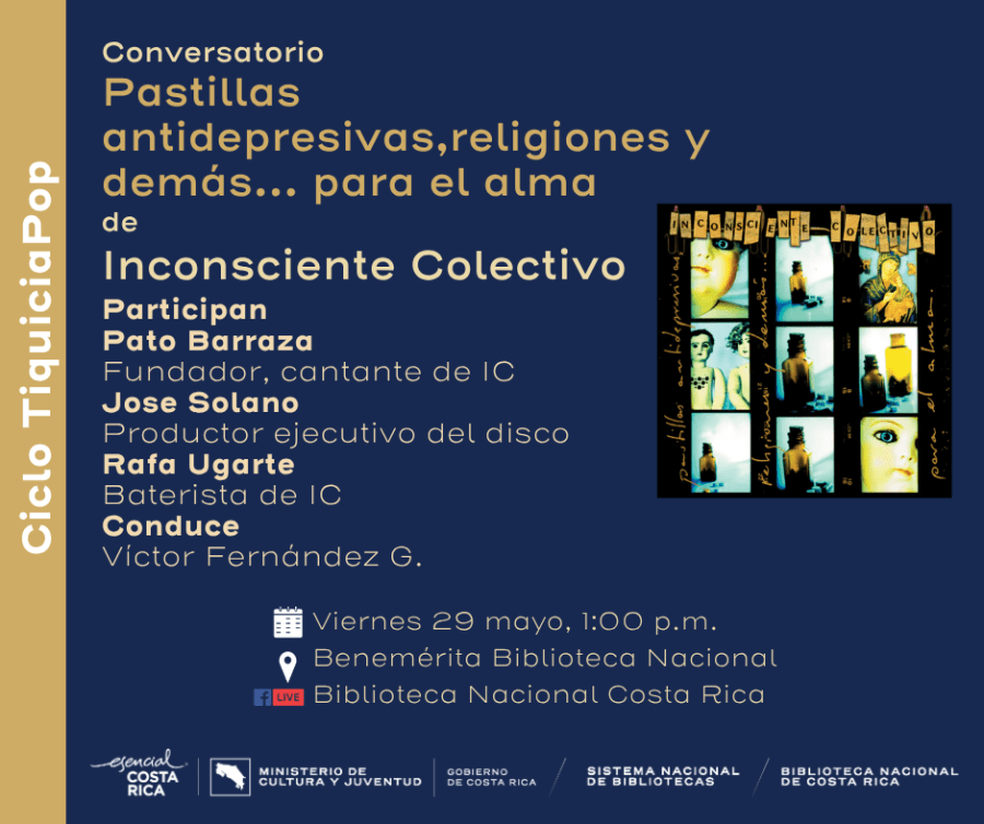 Conversatorio Tiquicia Pop sobre el disco 'Pastillas antidepresivas, religiones y demás... para el alma' de Inconsciente Colectivo
