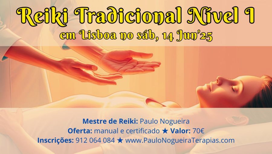 Curso de Reiki Tradicional Nível I em Lisboa - jun'25