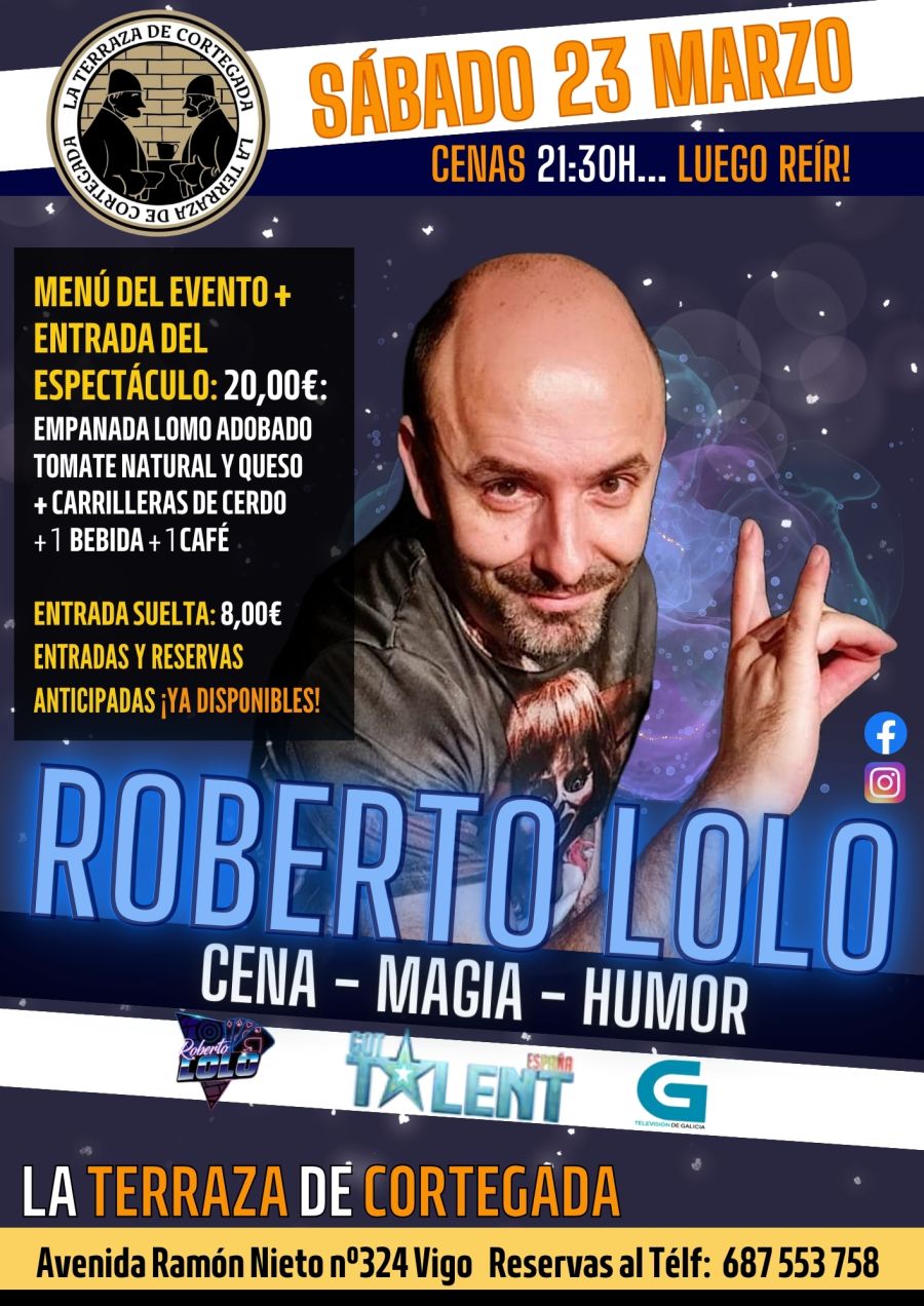 Roberto Loló Cena con Magia en Vigo