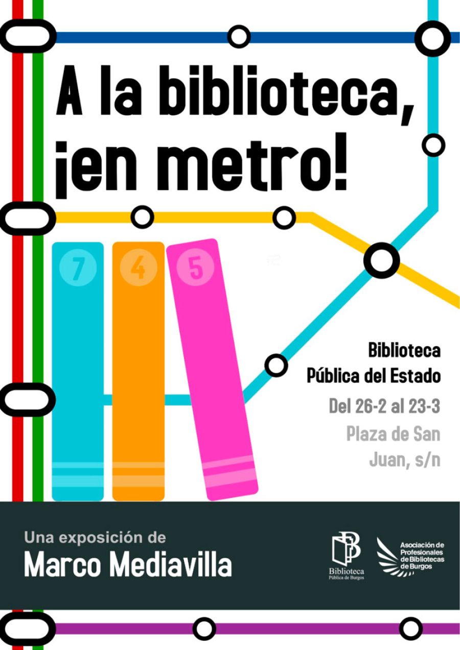 Exposición 'A la biblioteca, ¡en metro!' de Marco Mediavilla...