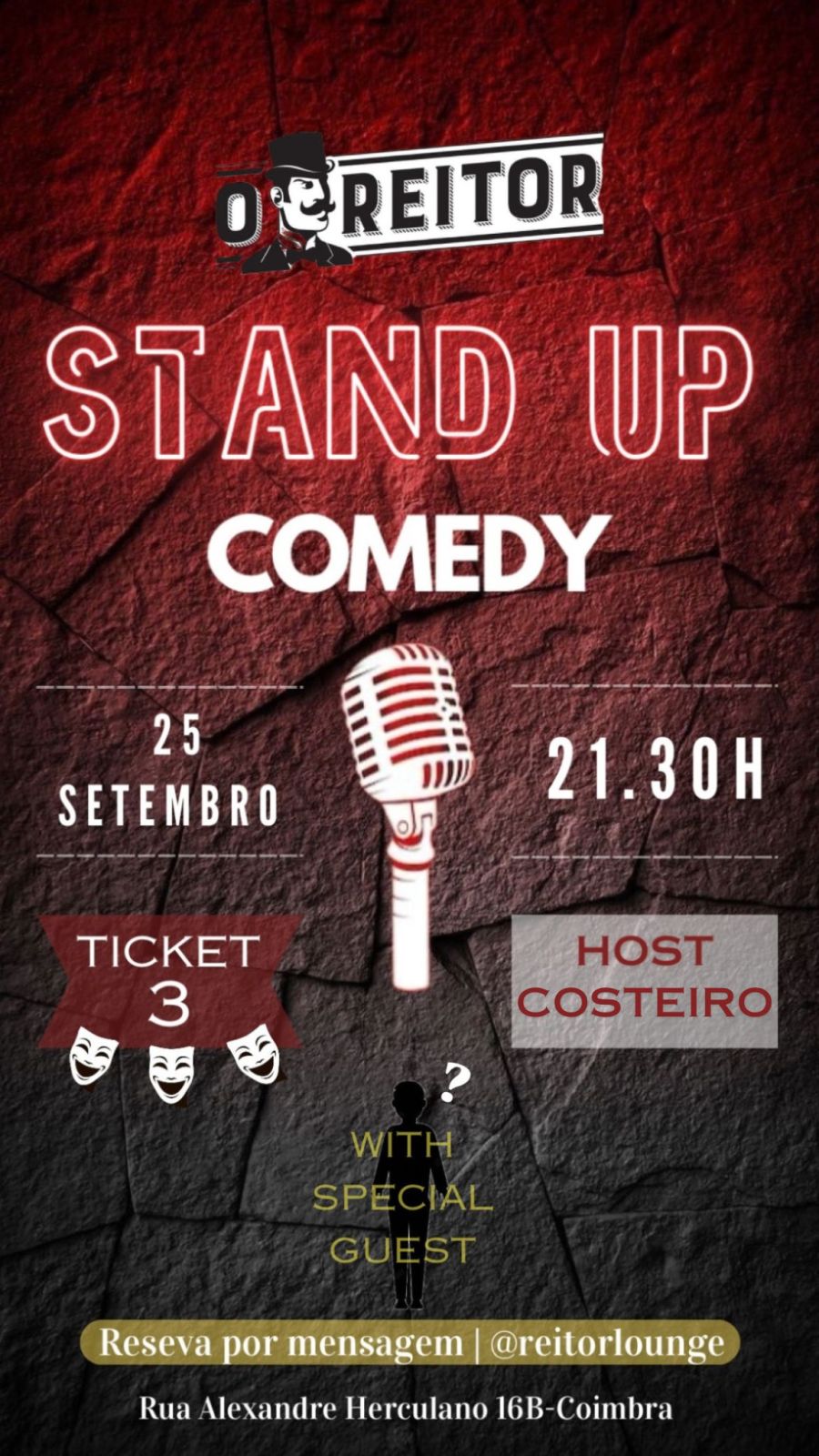 STANDUP COMEDY n' O Reitor, com CONVIDADO ESPECIAL