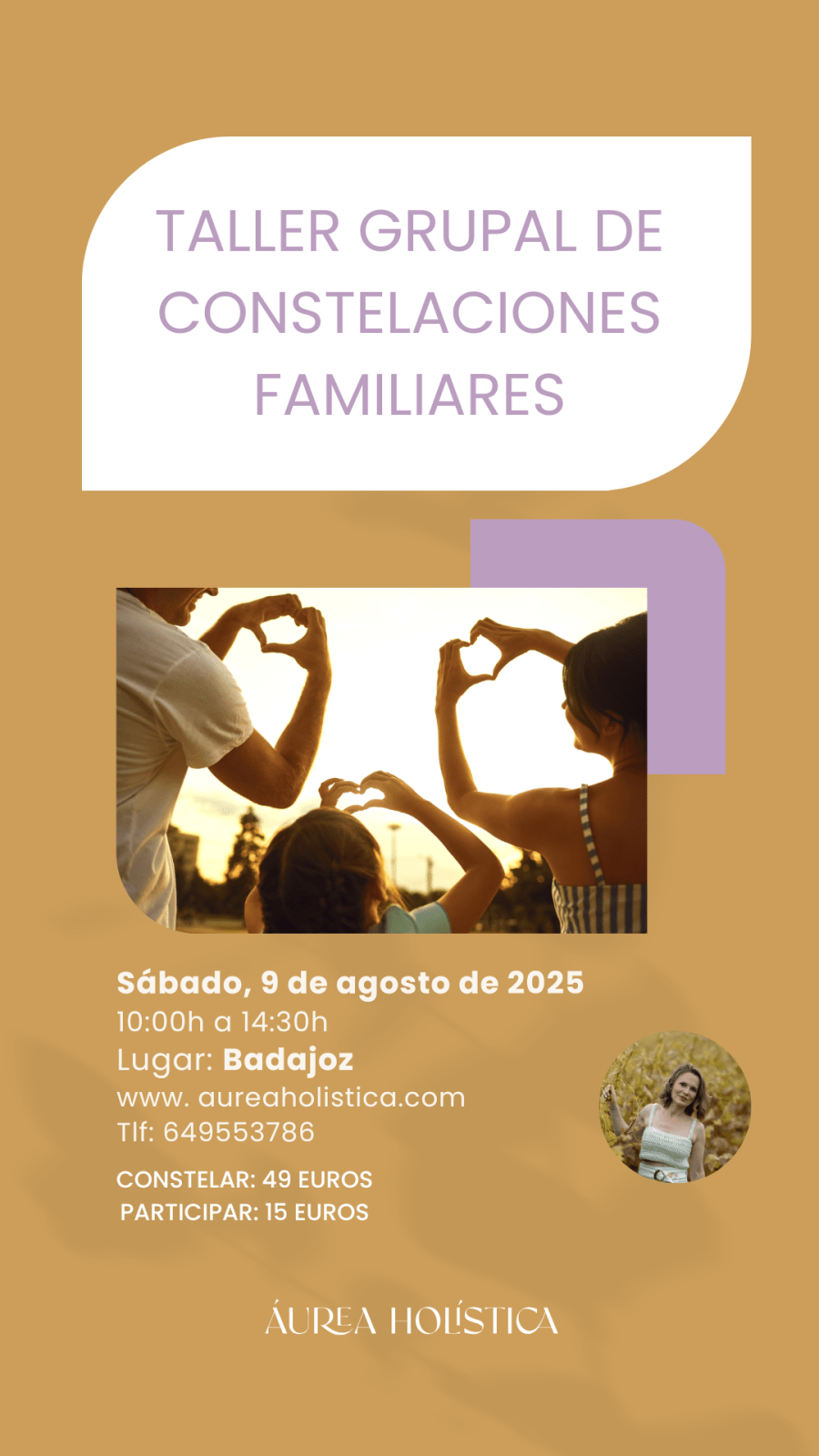 TALLER GRUPAL DE CONSTELACIONES FAMILIARES BADAJOZ | 9 de agosto de 2025