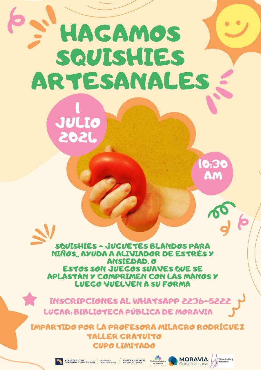 Taller Gratuito. Hagamos Squishies Artesanales para niñez