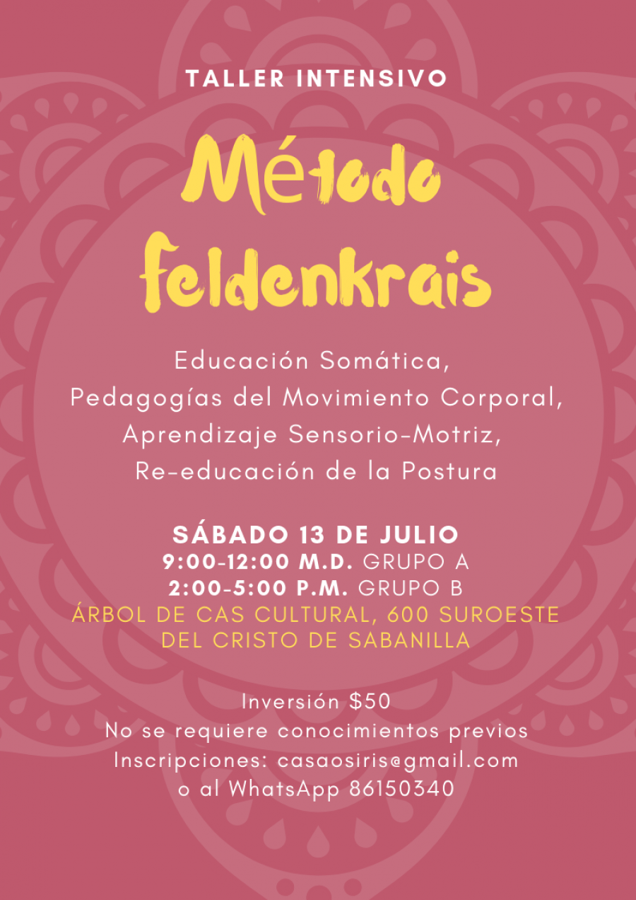 Intensivo. Método Feldenkrais. Educación somática