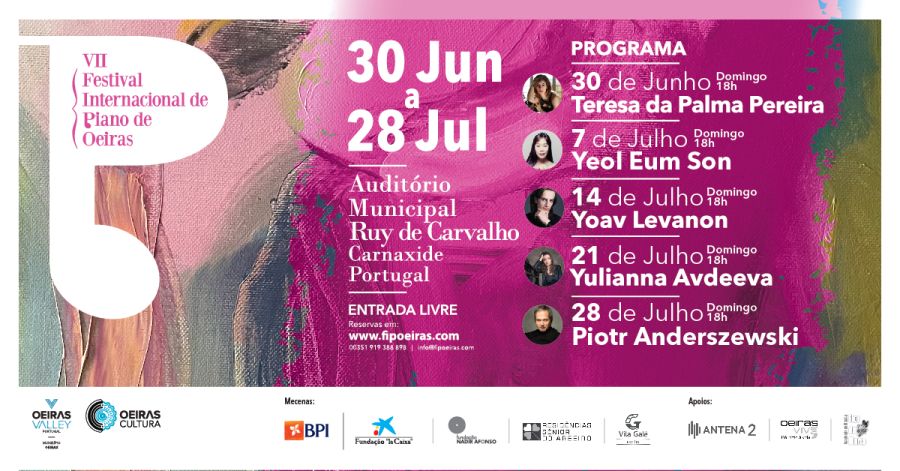 Cartaz de luxo no festival de piano de Oeiras, com entrada livre