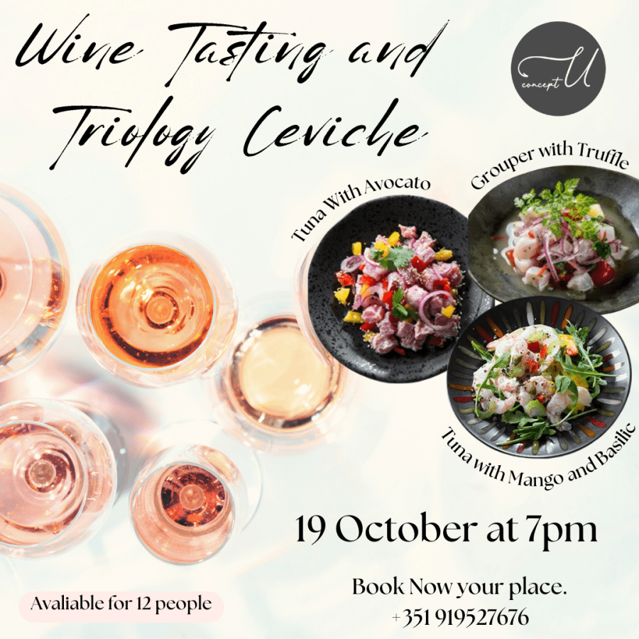 Tasting Wine + Ceviche Triology / Degustação de Vinhos & Trilogia de Ceviches