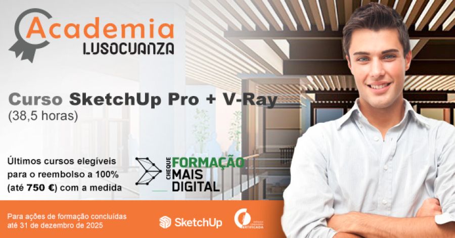 Academia Luso Cuanza - Curso SketchUp Pro Essencial + V-Ray