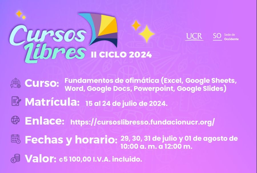 Curso: Fundamentos de ofimática (Excel, Google Sheets, Word, Google Docs, Powerpoint, Google Slides)