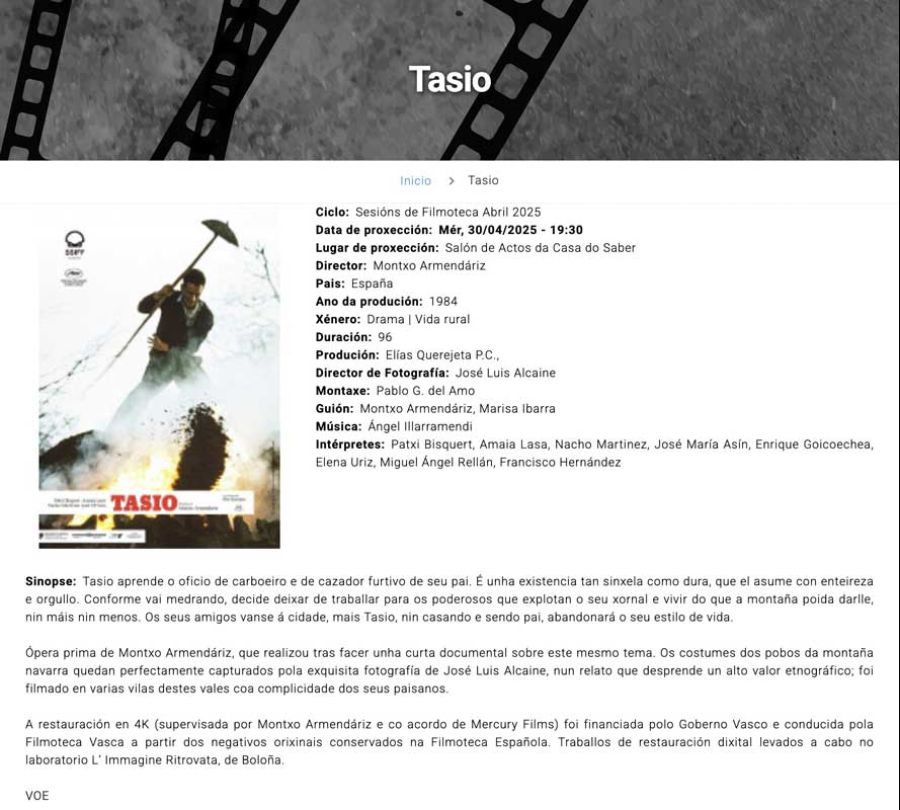 'Tasio' | Montxo Armendáriz
