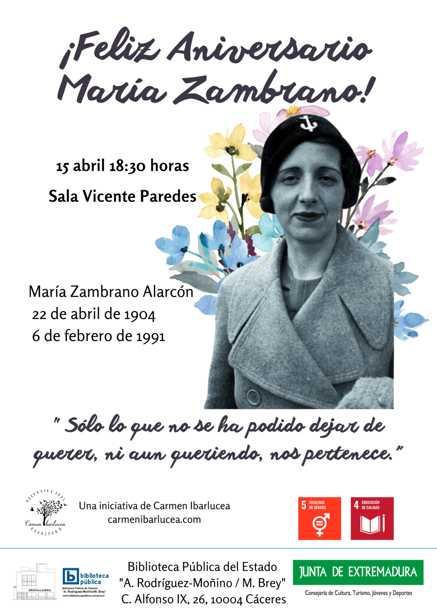 ¡Feliz aniversario María Zambrano!