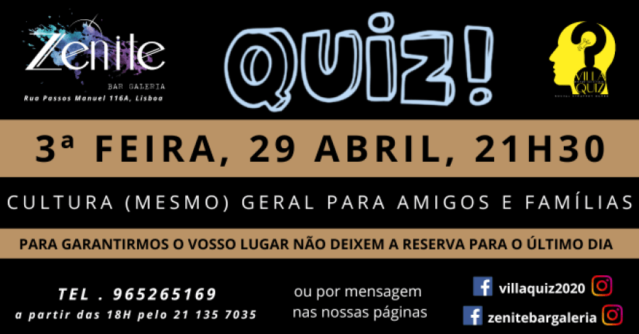 Quiz de Cultura Geral em Lisboa