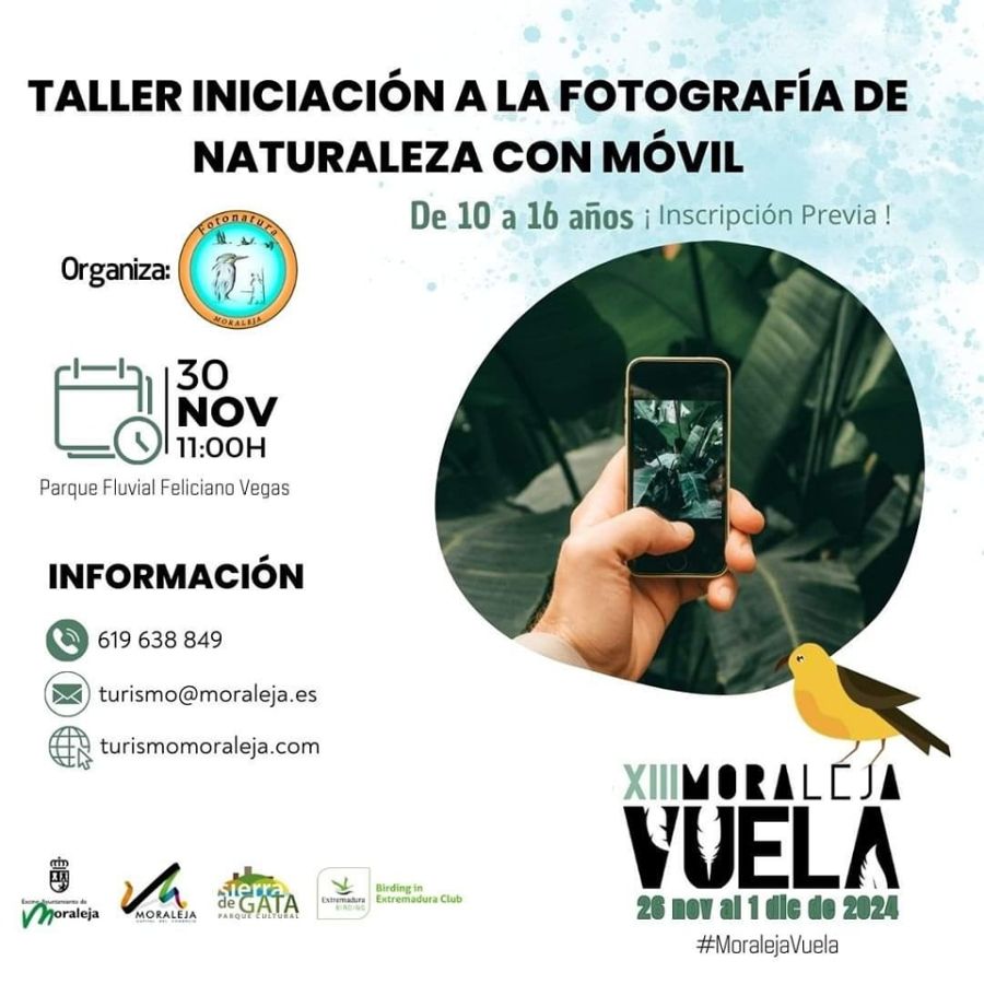 TALLER DE INICIACIÓN A LA FOTOGRAFÍA DE NATURALEZA CON MÓVIL