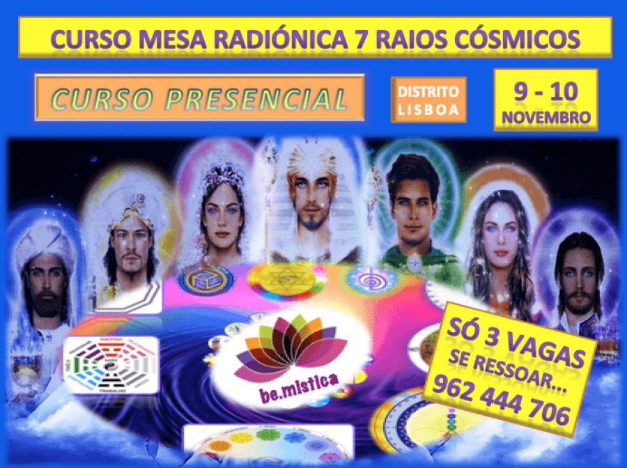 CURSO DE MESA RADIÓNICA QUANTICA 7 RAIOS COSMICOS