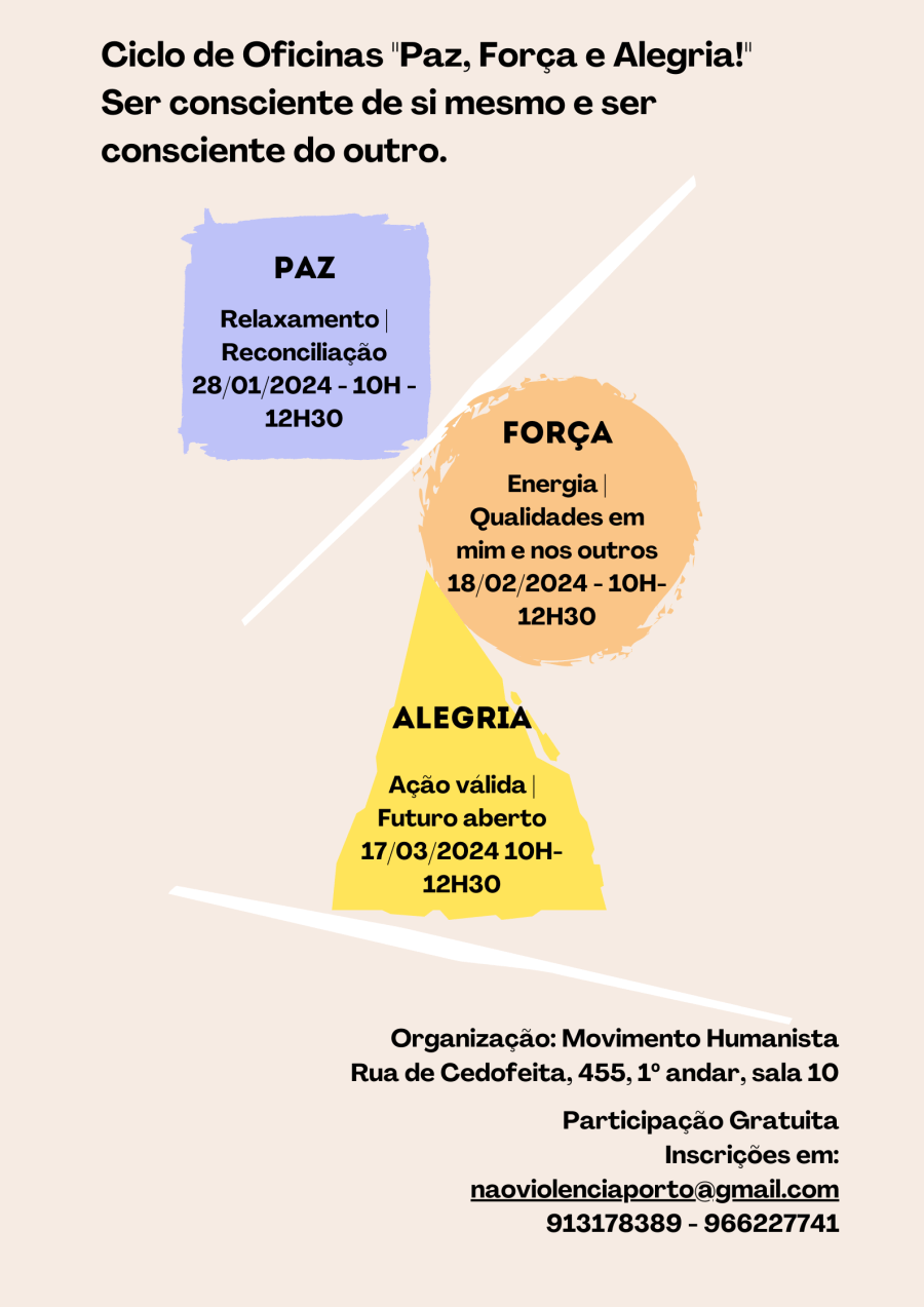 Ciclo de oficinas Paz Força e Alegria 