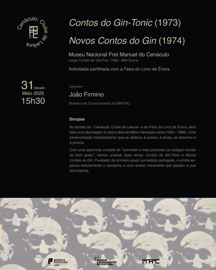 Cenáculo: Clube de Leitura | Contos do Gin-Tonic (1973) e Novos Contos do Gin (1974) | Feira do Livro de Évora