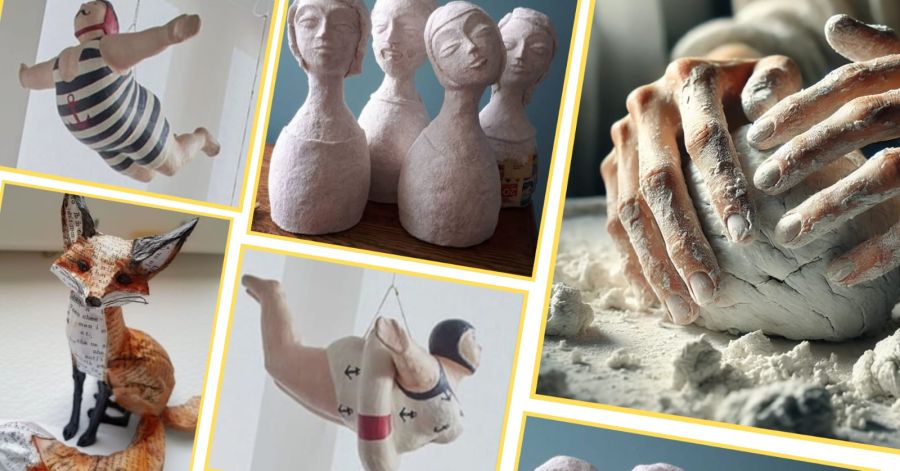 Pequenas esculturas - papel machê