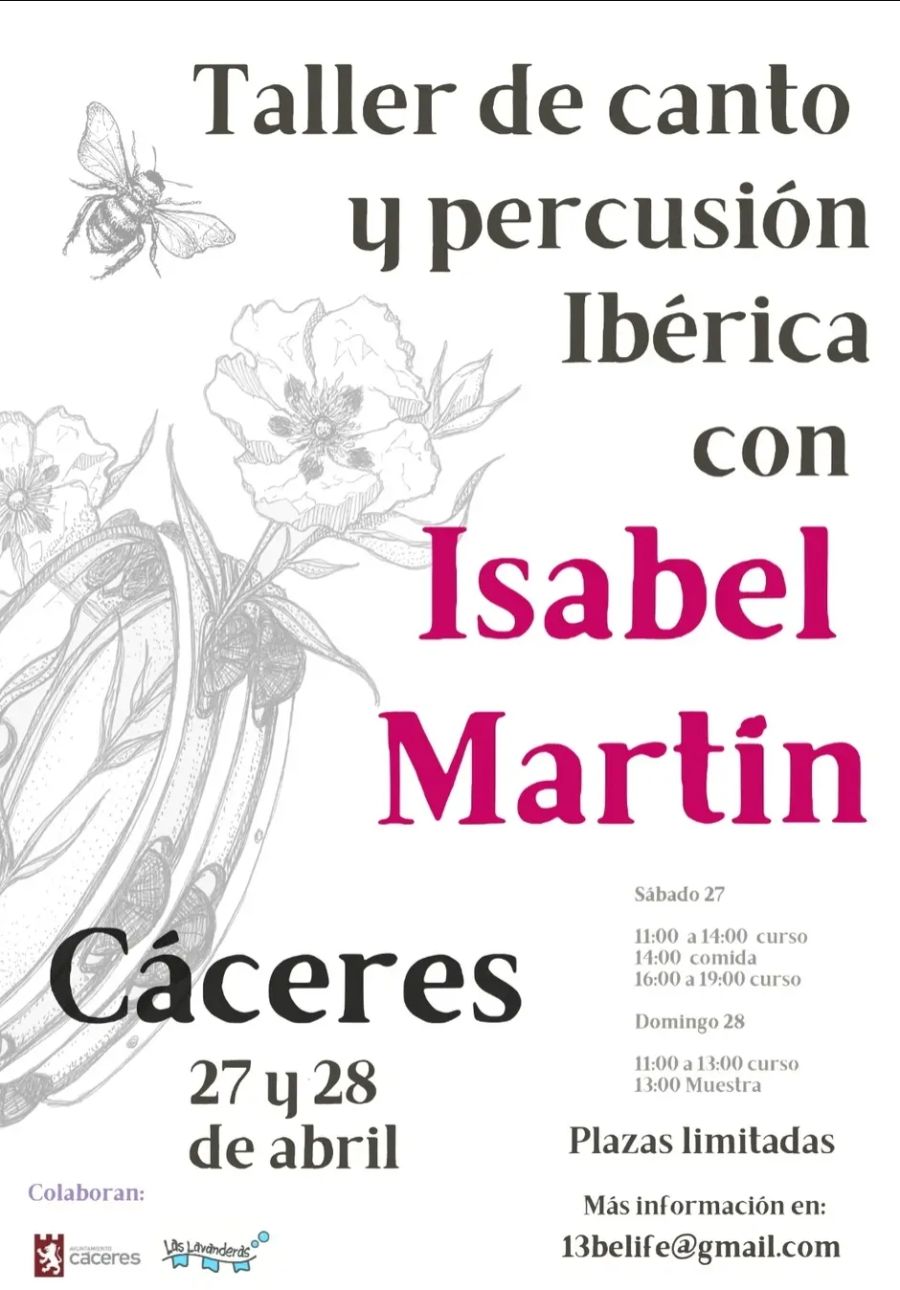 Taller de canto y percusión ibérica con Isabel Martín
