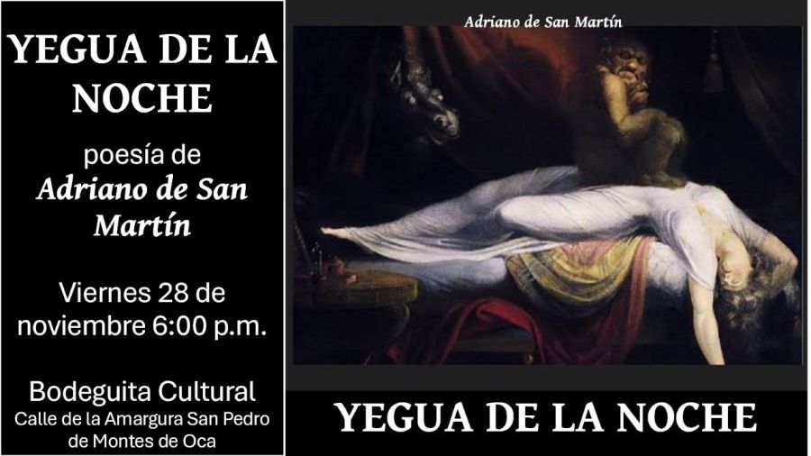 Presentación del poemario YEGUA DE LA NOCHE de Adriano de San Martín