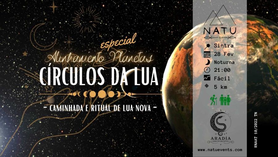 Círculos da Lua – Alinhamento Planetas | Caminhada e Ritual Lua Nova | Sintra