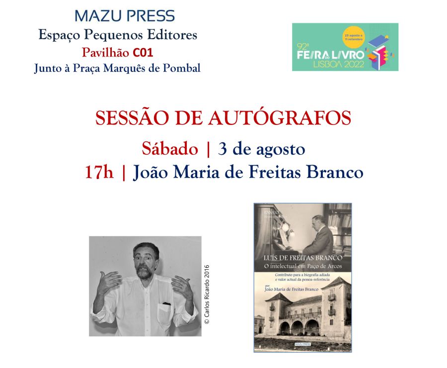 Sessão de autógrafos de João Maria de Freitas Branco, autor de “Luís de Freitas Branco – O Intelectual em Paço de Arcos.