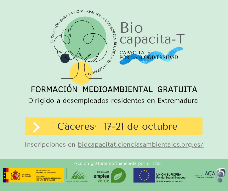Formación a personas desempleadas de Extremadura para la conservación de la biodiversidad