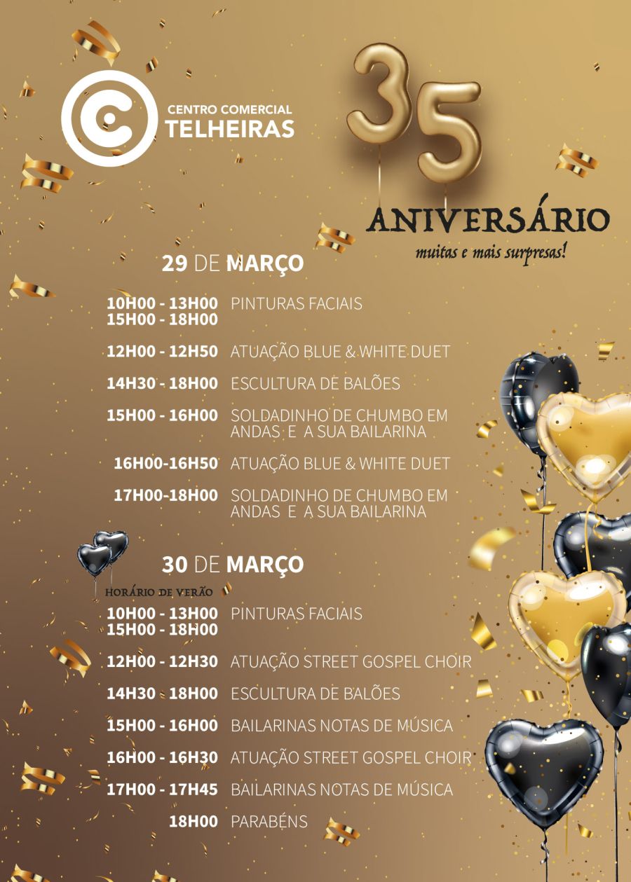 CENTRO COMERCIAL TELHEIRAS CELEBRA ANIVERSÁRIO COM DOIS DIAS DE FESTA 