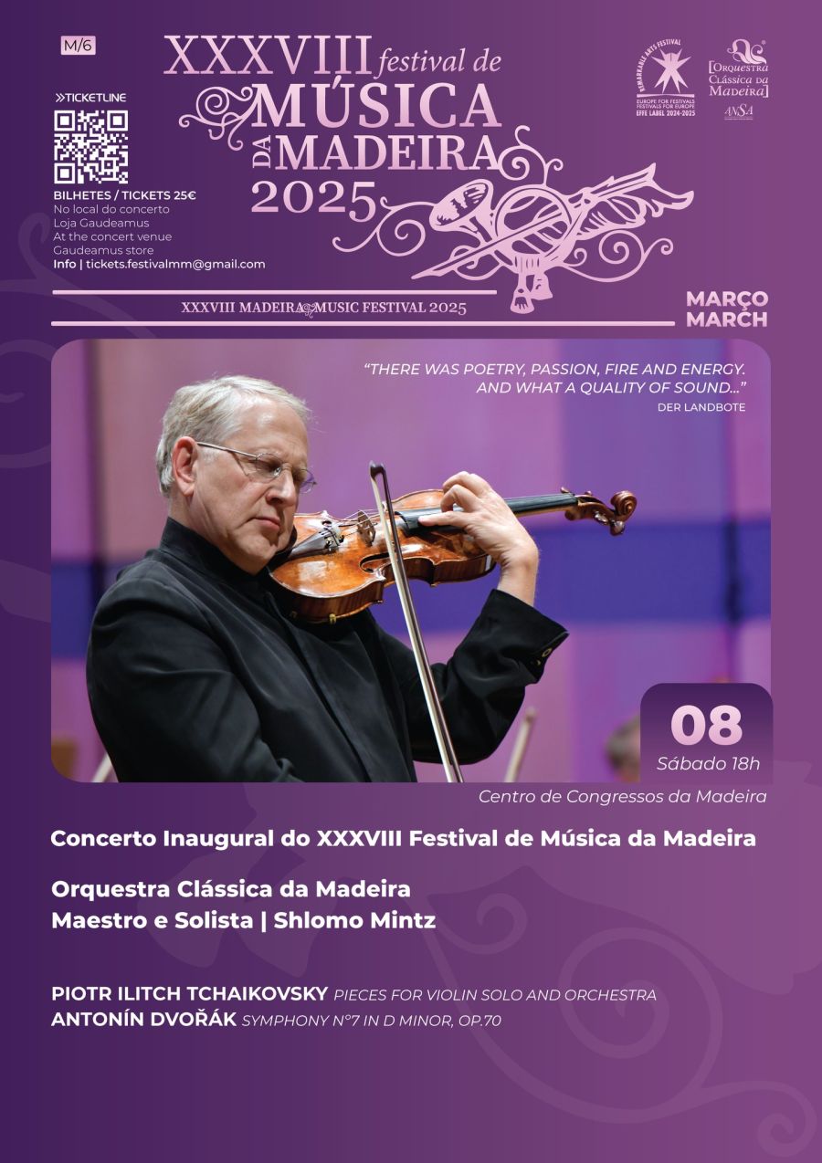 XXXVIII FESTIVAL DE MÚSICA DA MADEIRA | Shlomo Mintz  