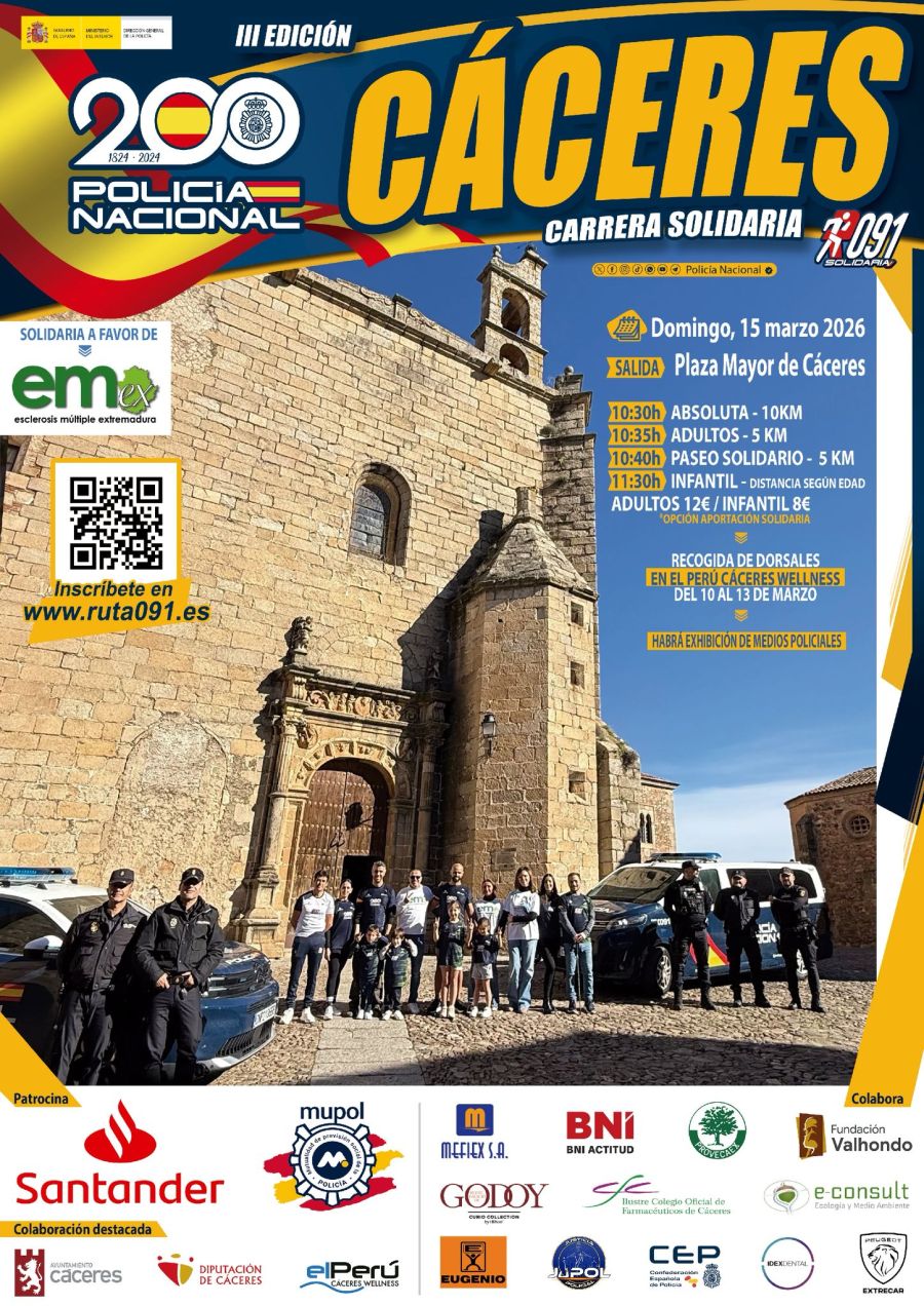 III Carrera Solidaria Policía Nacional - Cáceres