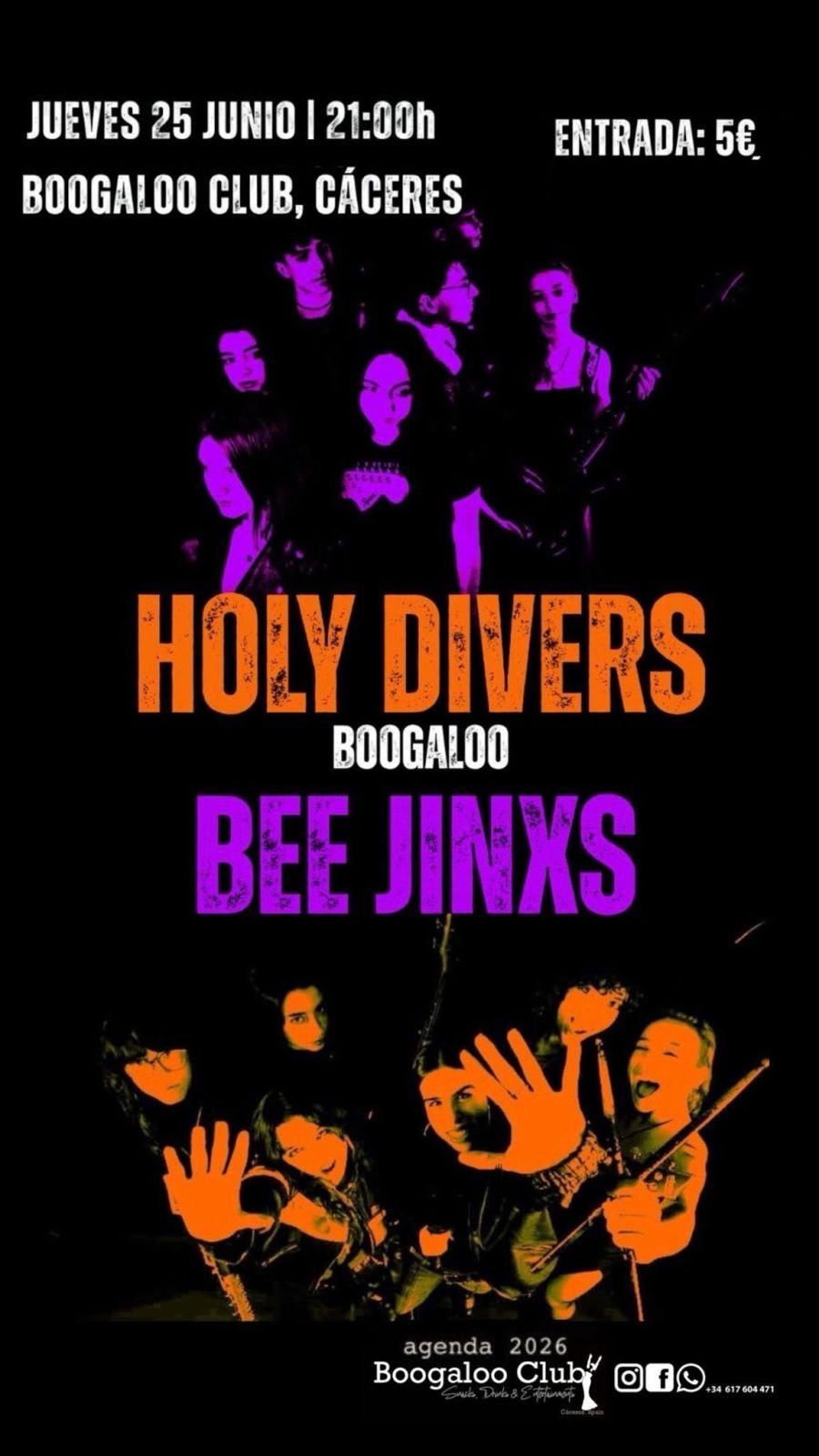 Holy Divers + Bee Jinxs en Boogaloo Club
