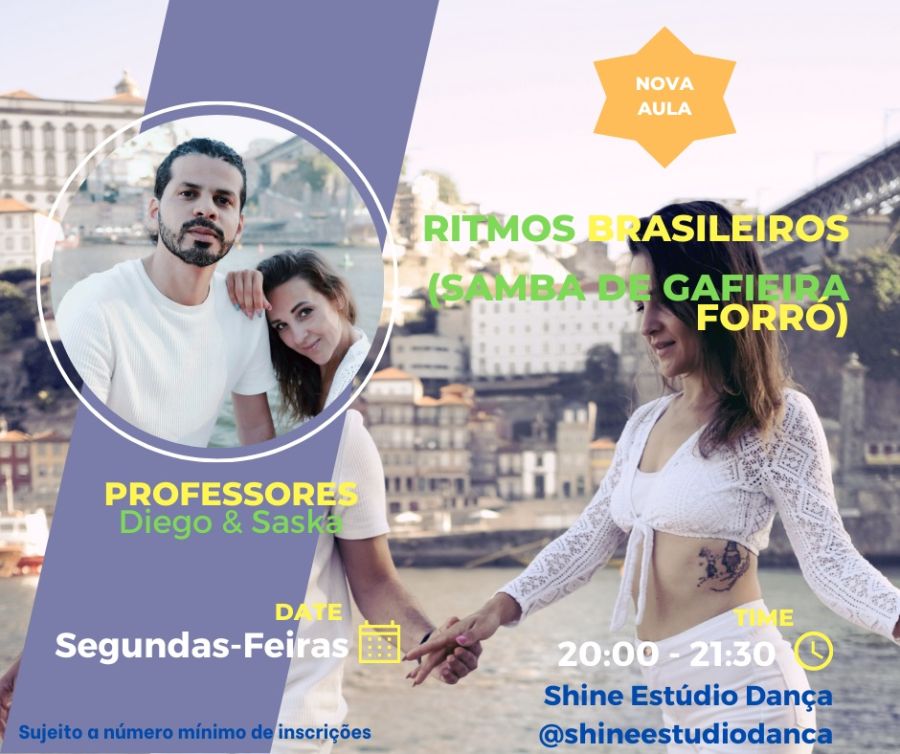 Nova aula de Ritmos brasileiros (Samba de Gafieira e Forró)