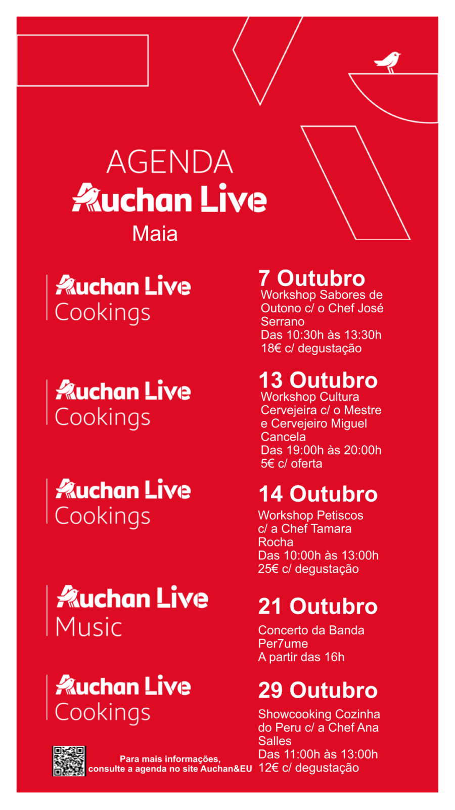 Agenda Academia Auchan Live da Maia