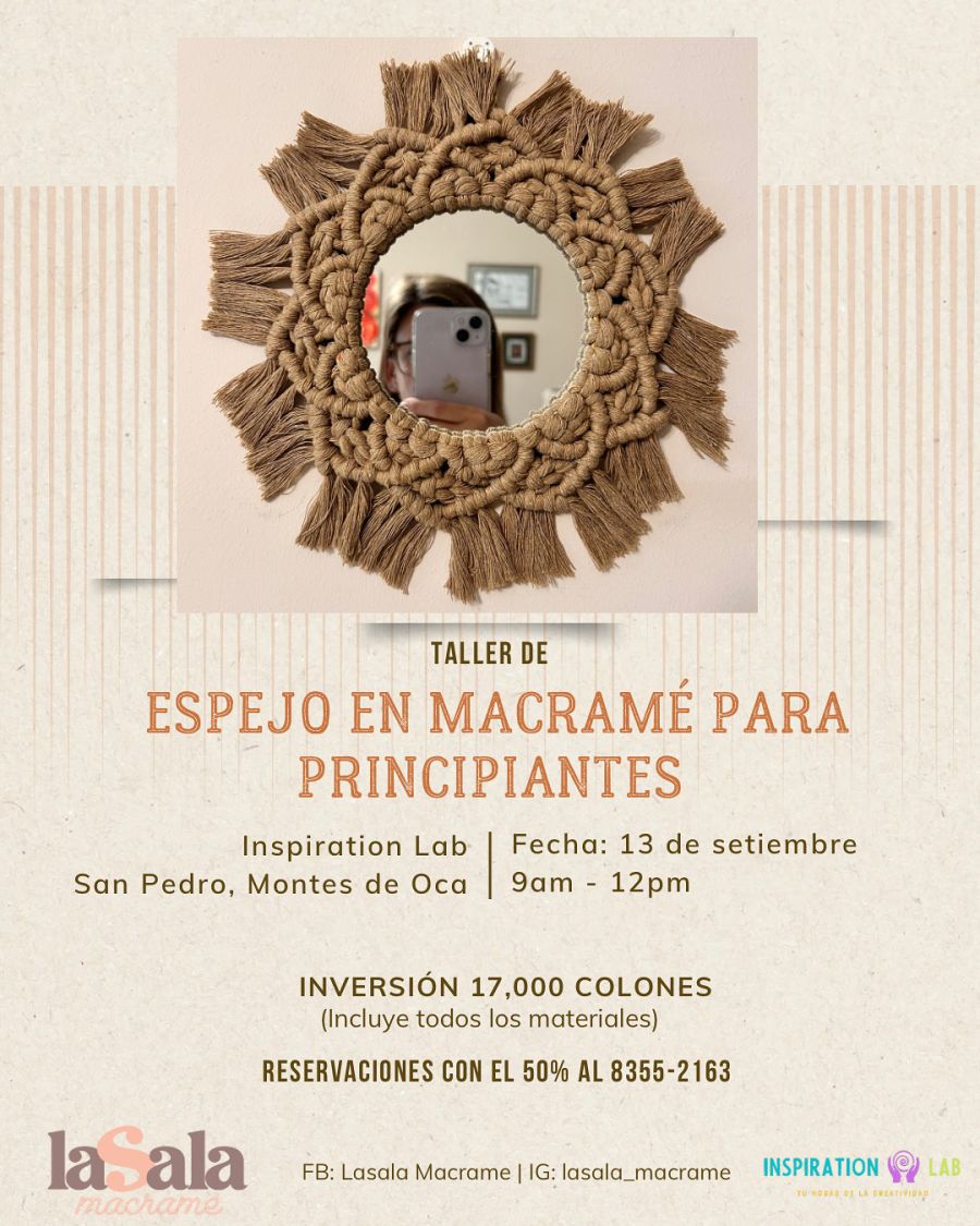 Taller de espejo en macramé para principiantes