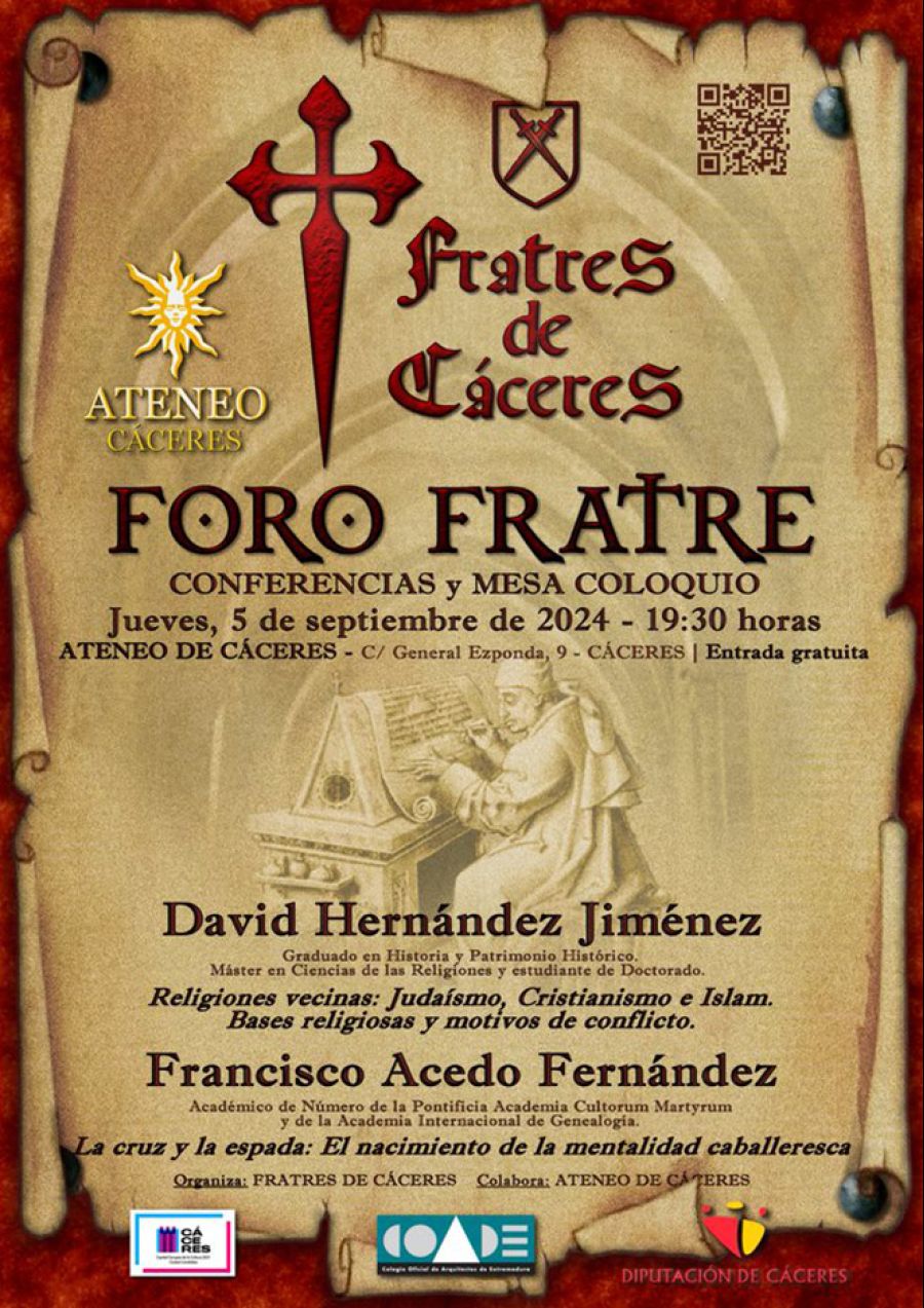 FORO FRATRE: Ciclo de Conferencias y otras actividades culturales organizadas por Fratres de Cáceres. 