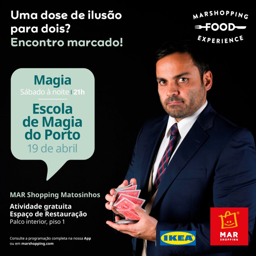 Mar Shopping Food Experience: Noite mágica com Gonçalo Gil da Escola de Magia do Porto
