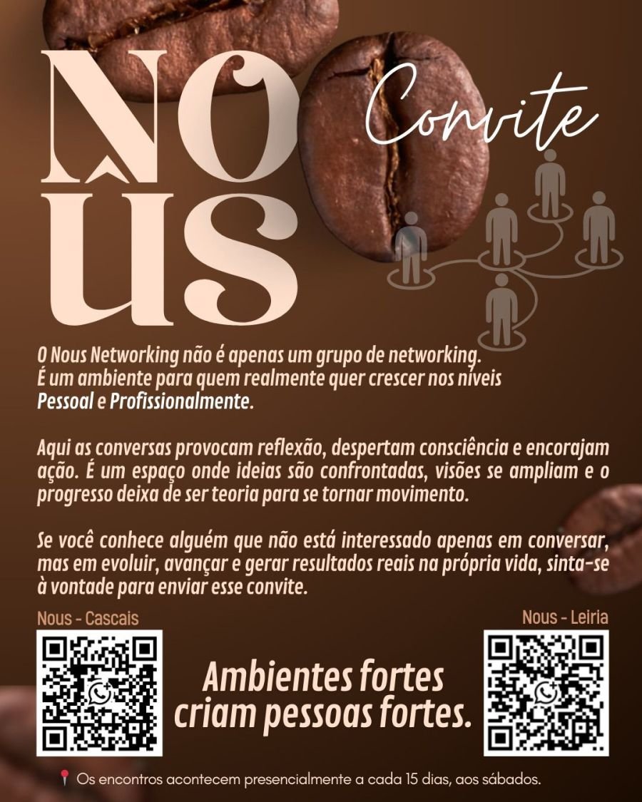 NOÛS Coffee Cascais | Conexão, Desenvolvimento Humano e Networking com Propósito