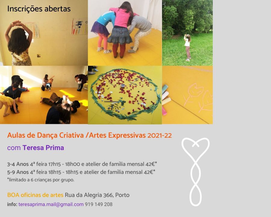 Aulas de Dança Criativa/Artes Expressivas com Teresa Prima